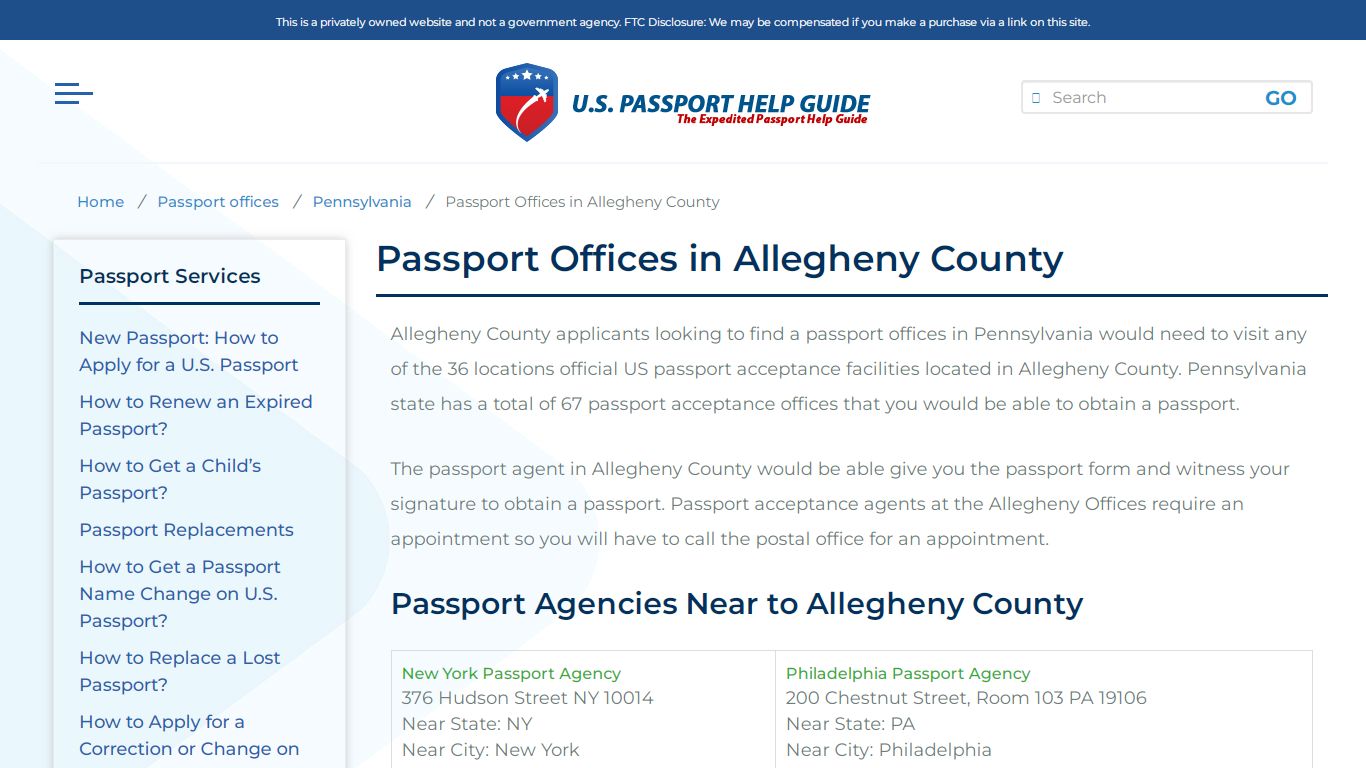 Passport Offices in Allegheny County - U.S. Passport Help Guide