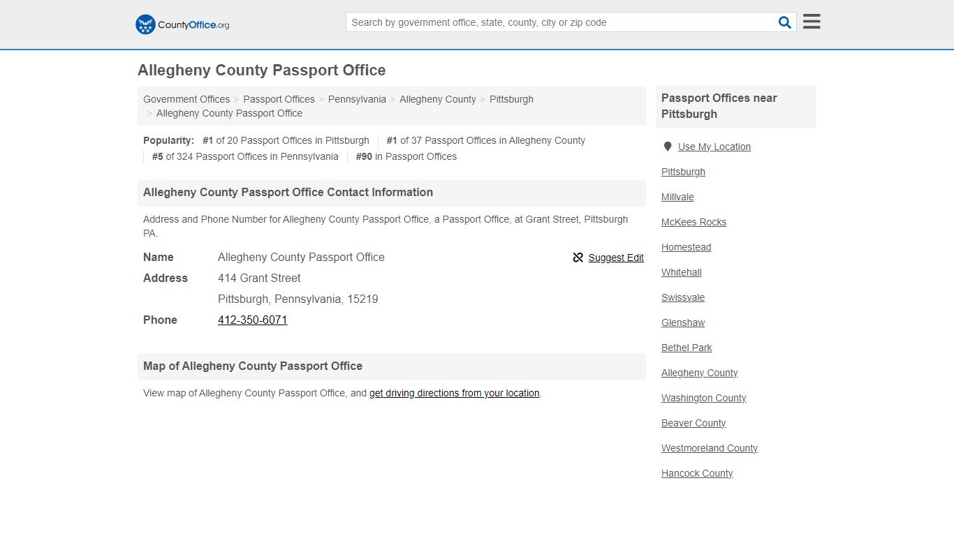 Allegheny County Passport Office